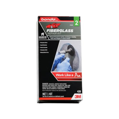Fiberglass Resin Repair Kit 1/2 Pint (8 oz), All-in-One Set with Resin, Hardener, Fiberglass Cloth and Tools for Automotive, Marine and Home Repairs