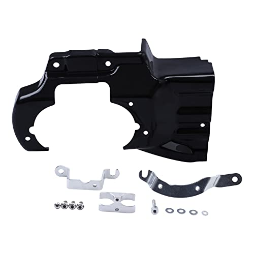 TCT-MOTORPARTS Black Engine Transmission Interface Trim Cover Fits for Harley Softail Deluxe FXST FXSTC 2007-2017 - color: Black