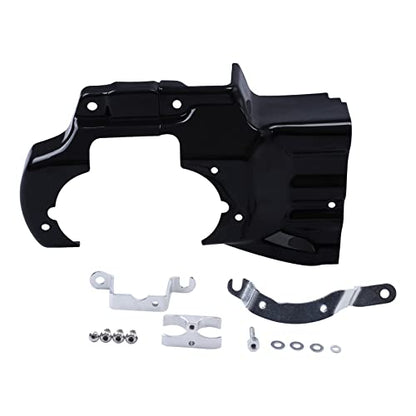 TCT-MOTORPARTS Black Engine Transmission Interface Trim Cover Fits for Harley Softail Deluxe FXST FXSTC 2007-2017 - color: Black