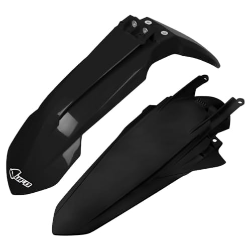 UFO PLAST Front/Rear Fender Kit - Replacement Dirt Bike Front and Rear Mud Guard - Compatible with KTM 150/250/300 XC-W/350/500 EXC-F 2020-2023/350/500 XCF-W 2020-2022 (Black) - color: Black