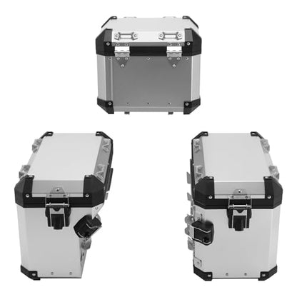 TCMT Trunk Top Box Saddlebags Side Case Fit For BMW R1200GS/R1200GS Adventure 2013-2018 R1250GS/R1250GS AD 19-24 F850GS/F850GS AD 17-22 F900GS/F900GS AD 23-25 Chrome - color: Chrome, size: Saddleabg & Trunk Set