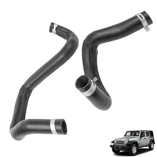 MUCO 2PCS Radiator Hose for Jeep Wrangler 2012-2018 3.6L V6, Fit for Wrangler JK 2018 3.6L V6 Upper and Lower 55111395AE 55111394AC