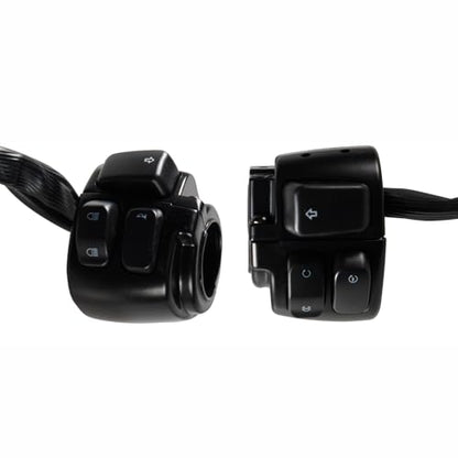 BHB Motorcycle 1" Handlebar Switches Control and Wiring Harness Compatible with Harley Softail 1996-2012 Dyna Sportster V-Rod (Black) - color: Black
