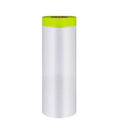 Tape and Drape Painters Tape and Plastic Film - 55in x 65ft Roll for Cars, Auto Body, Skirting and Frames