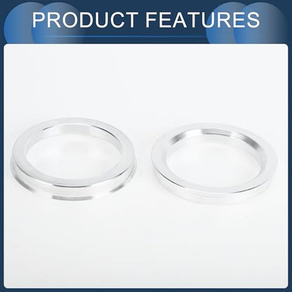 Hub Centric Rings, 57.1mm ID to 72.6mm OD Vehicle Wheel Hubrings Aluminum Alloy, 4 Pcs - size: 57.1mm to 72.6mm