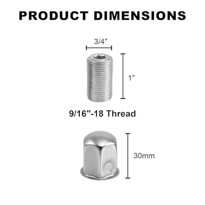 8Pcs Lug Nuts with Adapter for CXRCY 19.5" 10 Lug Wheel Simulators Fit 2005-2021 Ford F450/F550 - size: 19.5IN