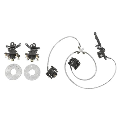 Front Steering Knuckle Assembly Kit for 125cc 150cc 200cc 250cc ATV UTV, 2 Steering Knuckle Spindles+2 Brake Disc Rotors+1 Brake Caliper, Direct Fit Replacement Steering Complete Kit - size: B