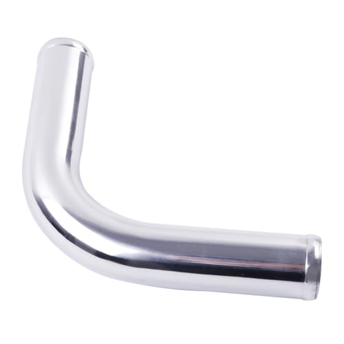 Aluminum Pipe Tube Intercooler Hose 90 Degree 38mm(1.5"), 6061 Aluminu Air Intake Tube, Length 11.8" (300mm), Thickness 2mm Silver Aluminum Alloy Exhaust Pipe - size: OD38(1.5"), style: 90 Degree