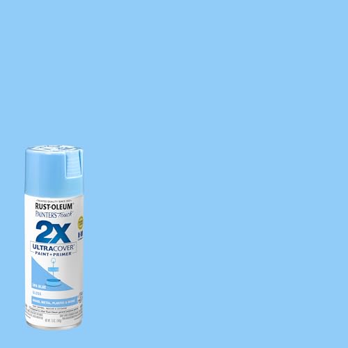 Rust-Oleum Painter's Touch 2X Ultra Cover Spray Paint, Gloss Spa Blue - color: Gloss Spa Blue, size: 12 Ounce (Pack of 2)