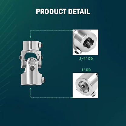 1" DD × 3/4" DD Universal U Joint U-Joint - color: Chorme, size: 1" DD x 3/4" DD