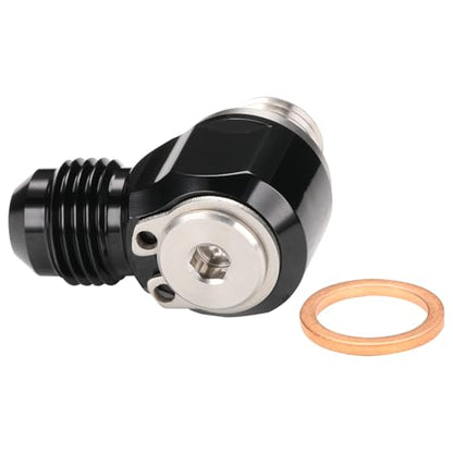 6AN Male Flare Banjo to M12x1.5 Stainless Steel Banjo Bolt Assembly Fitting Adapter Black - size: 6AN to M12x1.5