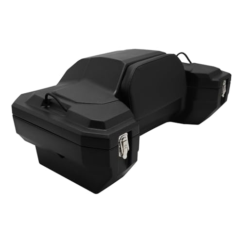 TCMT 82L ATV Part Rear Rack Back Seat Storage Pack Luggage Trunk W/Backrest Black - color: Black 82L
