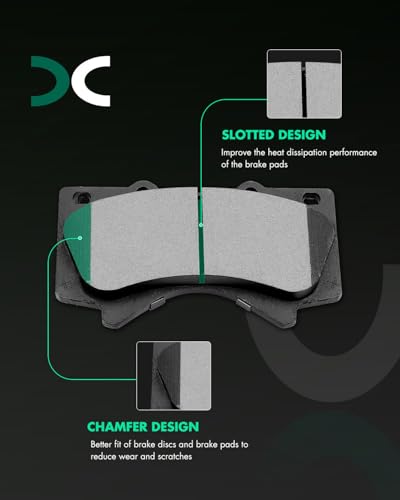 SCITOO Front Rear Disc Brake Pad Sets Fit For Toyota For Tundra 2007-2019 - size: Front D1303 & Rear D1304
