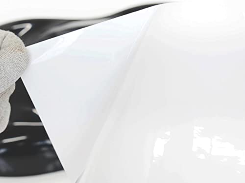 Rwraps Hyper Gloss Vinyl Car Wrap Film Sheet Roll with Air Release - color: Hyper Gloss White, size: 5ft x 2ft