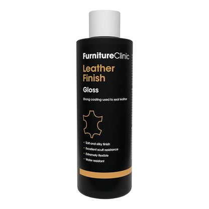Furniture Clinic Leather Finisher Gloss | Seal & Protect | Suitable for Leather Sofas, Car Interiors, Handbags, and More | Flexible | Prevents Scratches and Scuffs | Gloss Finish (250 ml / 8.5 oz) - size: 8.5 oz, style: Gloss