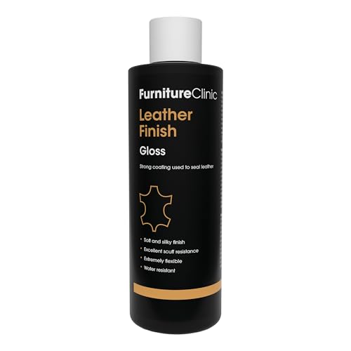 Furniture Clinic Leather Finisher Gloss | Seal & Protect | Suitable for Leather Sofas, Car Interiors, Handbags, and More | Flexible | Prevents Scratches and Scuffs | Gloss Finish (250 ml / 8.5 oz) - size: 8.5 oz, style: Gloss