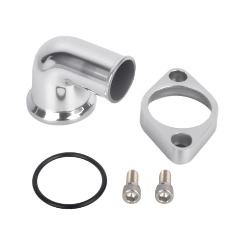 90° Swivel Water Neck Aluminum Polished Thermostat Housing - color: Silver, size: 90 Degrees Style1