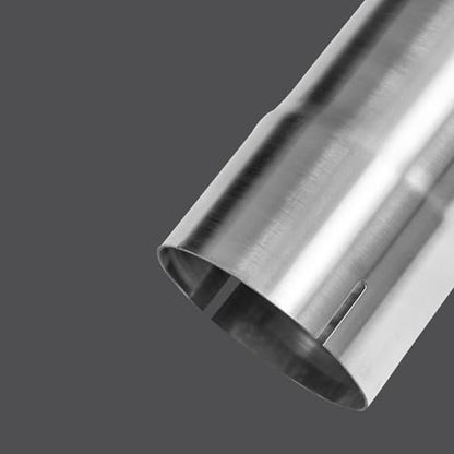 3.5 Inch Exhaust Pipe, T304 Stainless Steel (SS Tubo), Flared Slotted, Polished Finish, Tailpipe 17.3” L, 3 1/2” OD to ID Adapter, Straight Tubing - size: QK3.5"-17.3"