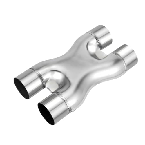 A-KARCK X Pipe 2.5 Inch, Universal Dual 2.5" Inlet/Outlet, 12" Overall Length Stainless Steel Crossover X-Pipe, Polished Surface and Weld-On Design, Universal for Car Truck - size: 2.5 Inch, style: X Pipe-B