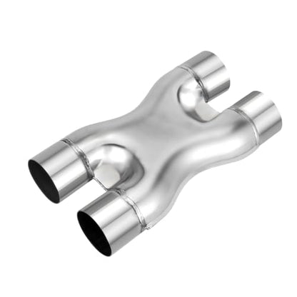 A-KARCK X Pipe 2.5 Inch, Universal Dual 2.5" Inlet/Outlet, 12" Overall Length Stainless Steel Crossover X-Pipe, Polished Surface and Weld-On Design, Universal for Car Truck - size: 2.5 Inch, style: X Pipe-B