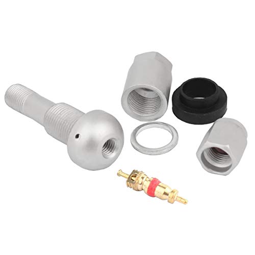 TOMALL Bolt-in Tire Valve Stem Caps Explosion Proof Inner Tubeless TPMS Valve Stem Silver Aluminum - color: Silver