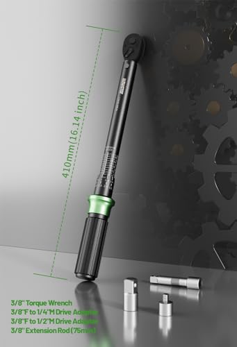 3/8 Drive Clic Torque Wrench Inch Pound, 7.38-81.18 ft.lb, ±3% Accuracy, Adjustable Torque Wrench for Bike, Motorcycle, Car Spark - size: 7.38-81.18 ft-lb (4 pcs)