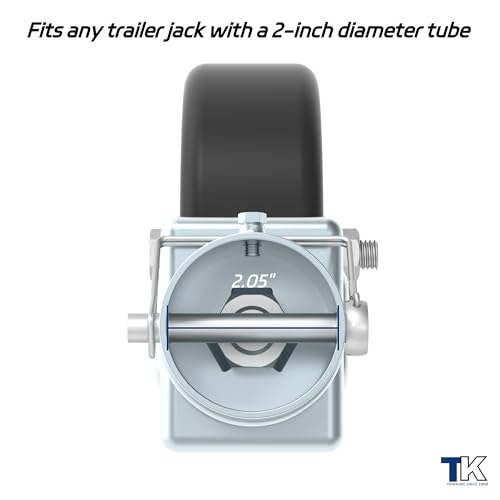 1500lbs 6" Trailer Jack Swivel Caster Replacement with Spoked Wheel - color: Silver