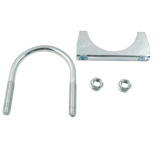 2-1/2" U Bolt Muffler Exhaust Clamp， Pack of 2 - size: 2-1/2",2PCS