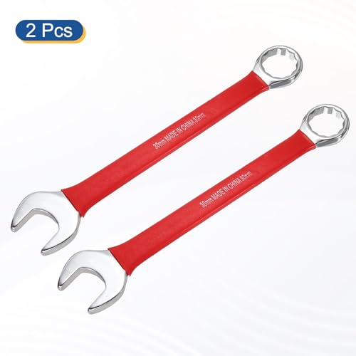 HARFINGTON 2Pcs Metric Combination Wrench 30mm 12-Point Box & Open End CR-V - size: 30mm