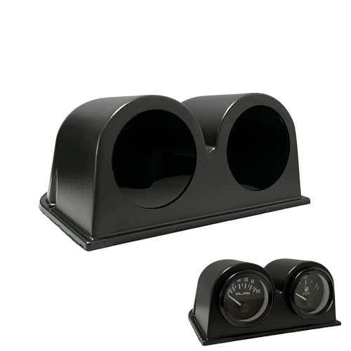 Black Universal 2" 52mm Double 2 Hole Dash Gauge Console Dashboard Pod Holder - size: 2 holes