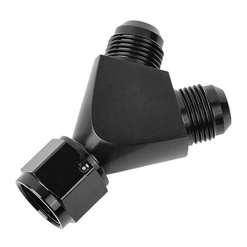EVIL ENERGY 10AN Female to 10AN 10AN Male Flare Fitting, Y Block Union Splitter Swivel Adapter Fitting Aluminum Black - size: 3×10AN