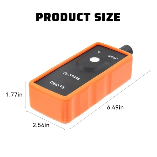 TPMS Relearn Tool Tire Sensor, Automotive Tire Pressure Monitor Sensor Activation Reset Tool OEC-T5, System Programming Training for Most Series Vehicles (Orange)