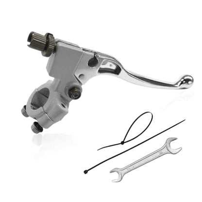 KVAEY Motorcycle Clutch Lever, 7/8" 22mm Left Handlebar Folding Brake Lever Perch, Clutch Handle Lever Replacement (Silver+Wrench) - color: Silver+Wrench