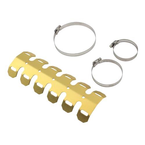 Motorcycle Metal Heat Shield Cover,Universal 9.8in Exhaust Pipe Anti Hot Ironing Tail Heat Shield Cover for All Off Road ATV Dirt Bike Racing(Gold) - color: Gold