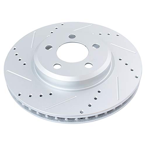 TRQ Performance Front and Rear Brake Rotor Set G Coated Drilled and Slotted - style: BRA13972