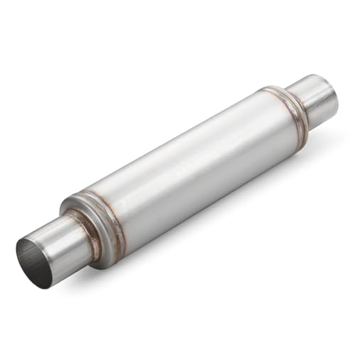 A-KARCK 2.5" Inlet Exhaust Resonator, 2.5" Inlet 2.5" Outlet 20" Overall Length Muffler Resonator Stainless Steel - color: 1 PC, size: 2.5" Inlet 20" Overall Length(4" wide)