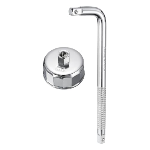 HARFINGTON Oil Filter Cap Wrench 14 Flute 74.4mm ID 1/2" CR-V Steel(AB5603) - size: 74.4mm x 14 Flute(AB5603)
