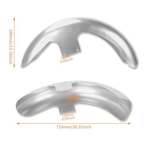 21 inch Front Fender Mudguard Fit for Harley Touring Road King FLHR Electra Glide FLHT Street Glide FLHX 2024-2025 CVO Road Glide 2023.5-2025 Unpainted - style: Unpainted 21inch 2024-2025