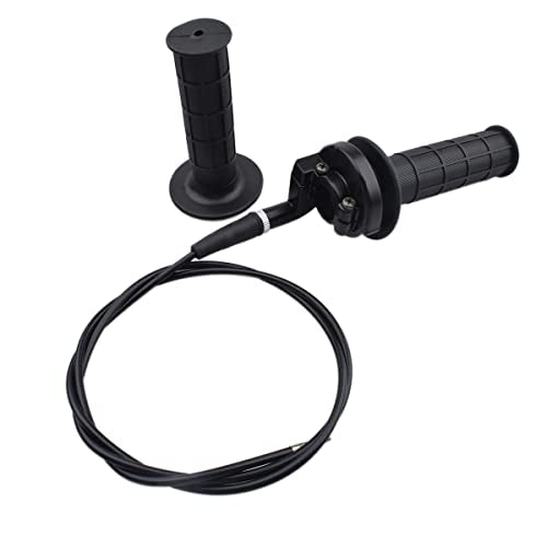 Twist Throttle Accelerator Handle Grips and Cable Set for 7/8" 50cc 150cc 250cc Mini Bike ATV Quad Pit Bike Dirtbike (22mm) - size: Straight Cable