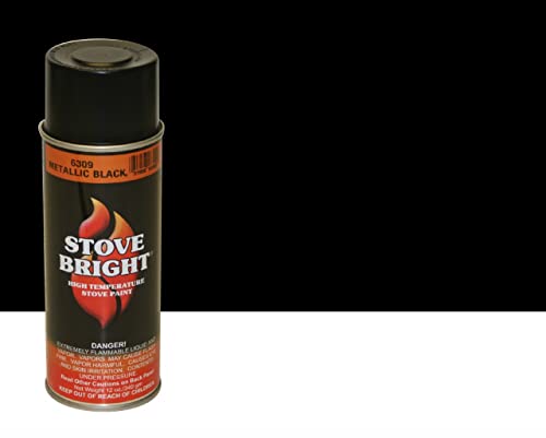 Stove Bright High Temp Spray Paint, Satin, Up To 1200 Degrees, 12 Ounce (Pack of 1), 6309 - Metallic Black - color: 6309 - Metallic Black
