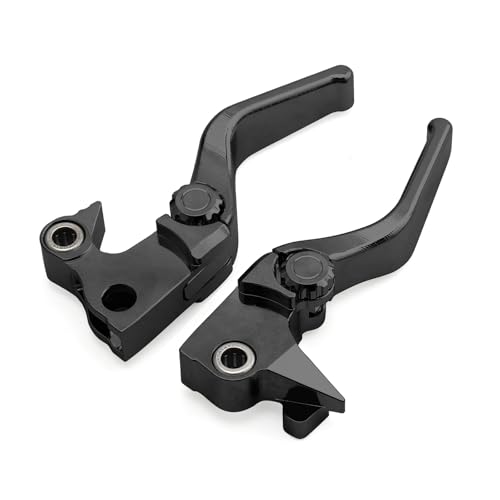 Motorcycle Levers Brake Clutch Hand Lever Adjustable Fit for Harley 2004-2013 Sportster XLH XL 883 1200 (Short, Black) - color: Black, style: Short