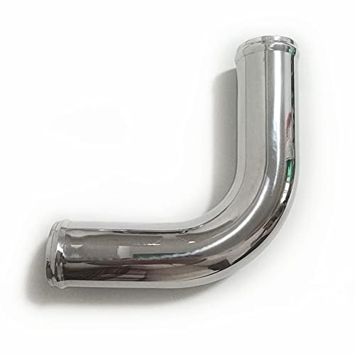 3.5" OD 90 Degree Aluminum Elbow Pipe with Beaded Ends - color: Polished Silver 90 Degree, size: OD 3.5"-89mm