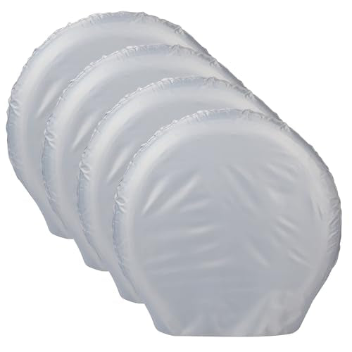 RV Tire Covers Set of 4 for All-Weather Heavy Duty Wheel Covers, Waterproof UV Sun Protector 420D Oxford for Trailer, Camper, Truck, Motorhome, SUV Universal Fits Diameters 27-29 inch - size: Fits Diameters 27-29 inch