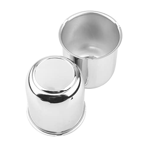 2Pcs 3.19" OD 3.62" H Trailer Wheel Center Caps with Removable Top - color: Chrome, size: 3.19" OD 3.62" H