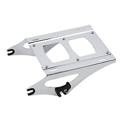 TCT-MOTORPARTS Matte Black Chopped Tour Luggage Trunk Mounting Bracket Fits for 2014-2025 Harley Touring Street Road Glide - color: Matte Black Chopped Trunk+Chrome Rack