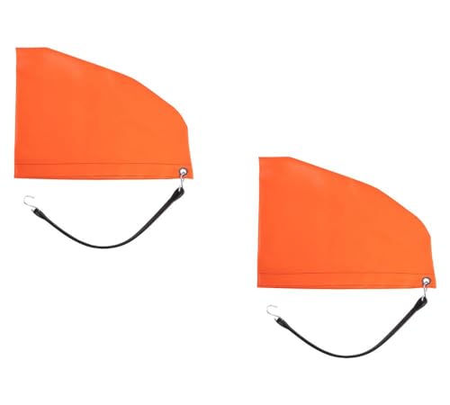 (2 Pack) Orange 12" Turbo Saver Exhaust Cover & 21" Rubber Snap Tie w/Hook - Weather Resistant PVC Turbo Cover to Protect Equipment at High Speeds & Excessive Airflow During Transport - size: 12 Inch, style: 2 - Pack