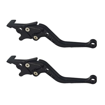 1 Pair Black Motorcycle Brake Clutch Levers, CNC Aluminum Alloy Handle Set for Scooter Motorbike, Adjustable Replacement Parts - color: Black