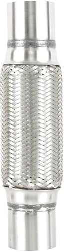 3" X 8" /12" Universal Stainless Steel Exhaust Flex Pipe， Double Braid Exhaust Flex Tube For Heavy Duty and Cars - size: 3”X8"/12"