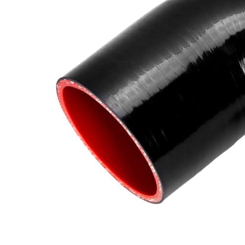 KUAFU 2.5 Inch 8PCS Universal Aluminum Intercooler Piping U-Pipe Kit & - color: Black