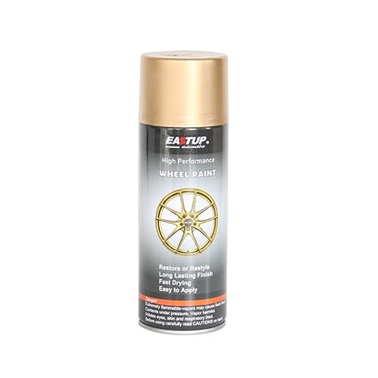 EASTUP Premium Gold Metallic Acrylic Enamel Wheel Spray Paint - Brilliant Finish, High Durability, Fade-resistant, Quick Drying Rim Coating - color: 11#35-Pure Gold